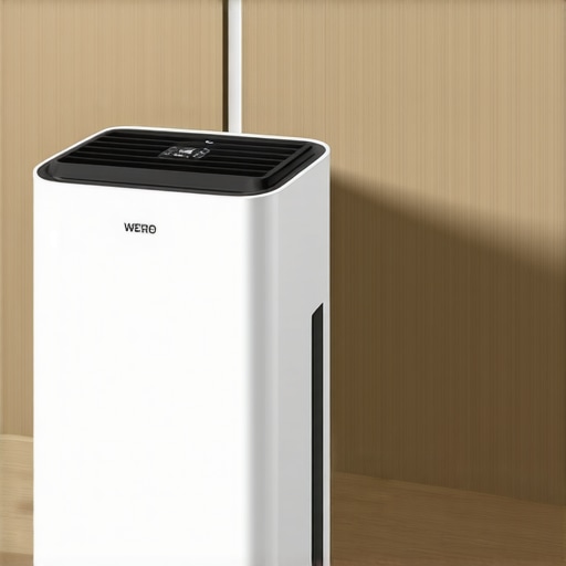 A sleek, modern smart portable air conditioner with Wi-Fi connectivity in a contemporary living room.