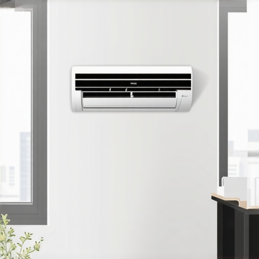 A modern smart window air conditioner installed in a bright, stylish living room, showcasing energy-efficient design.