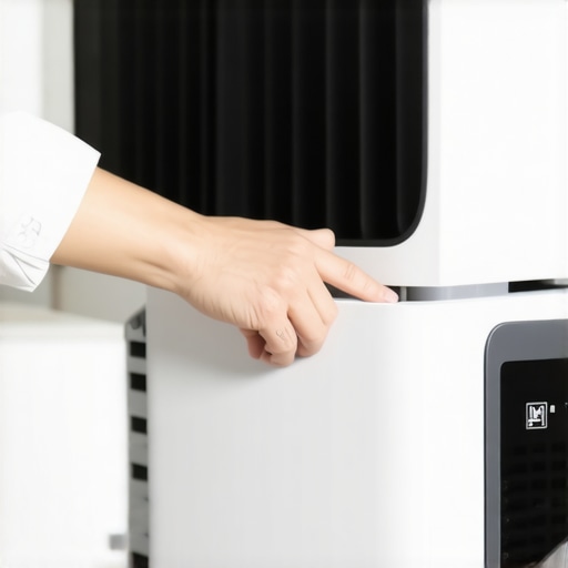 Person tightening screws on an air conditioner to eliminate rattling sounds