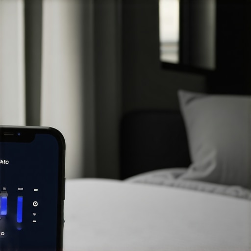 Smartphone displaying smart AC control app with scheduling, sensors, and automation settings